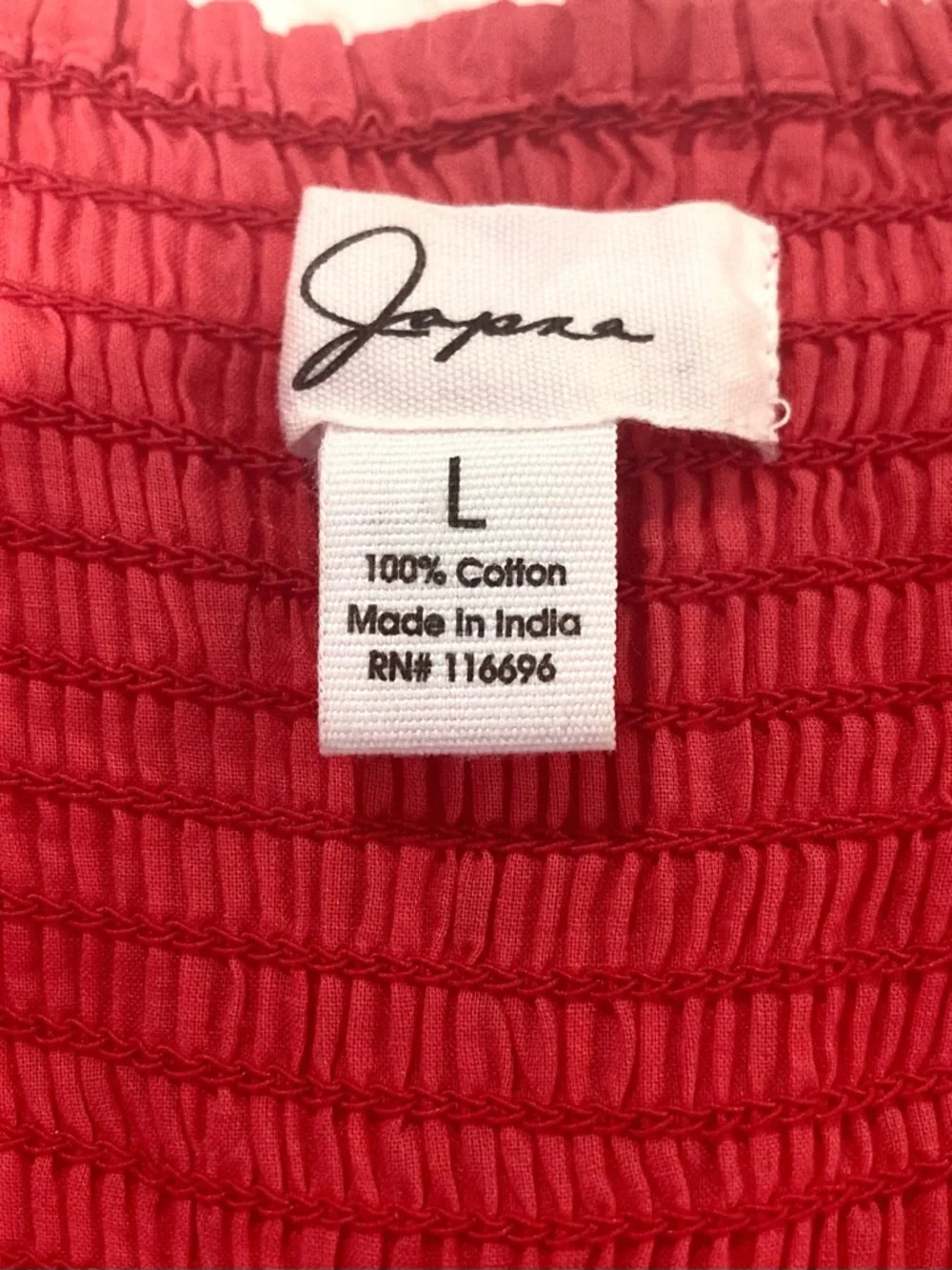 Japna Large 100% Cotton Lined Red Maxi Dress Embroidered Boho Chic - Picture 8 of 12